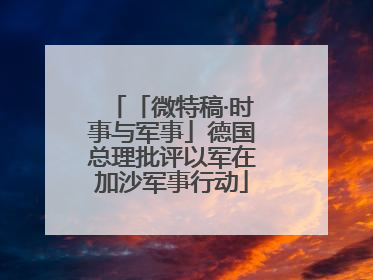 「微特稿·时事与军事」德国总理批评以军在加沙军事行动