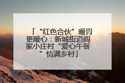 “红色合伙”暖胃更暖心：新城街道阎家小庄村“爱心午餐”情满乡村