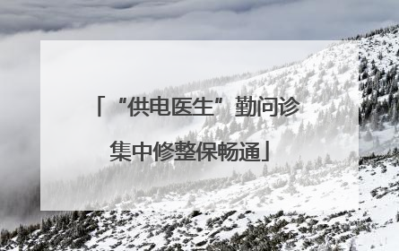 “供电医生”勤问诊 集中修整保畅通