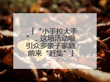 “小手拉大手”，这场活动吸引众多亲子家庭前来“赶集”