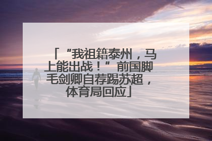 “我祖籍泰州，马上能出战！”前国脚毛剑卿自荐踢苏超，体育局回应