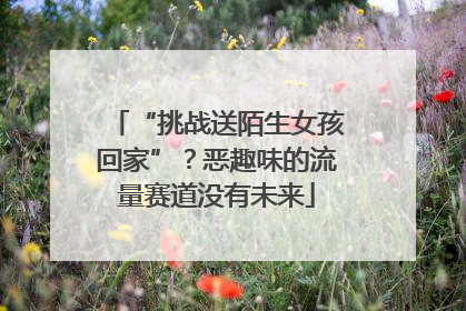 “挑战送陌生女孩回家”？恶趣味的流量赛道没有未来