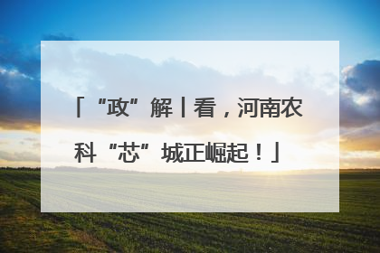 “政”解丨看，河南农科“芯”城正崛起！