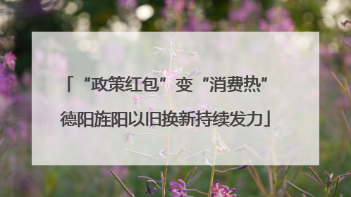 “政策红包”变“消费热” 德阳旌阳以旧换新持续发力