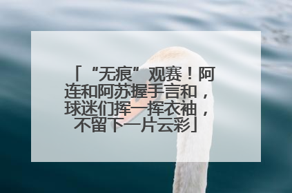 “无痕”观赛！阿连和阿苏握手言和，球迷们挥一挥衣袖，不留下一片云彩
