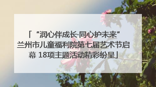 “润心伴成长·同心护未来” 兰州市儿童福利院第七届艺术节启幕 18项主题活动精彩纷呈