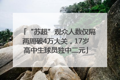 “苏超”观众人数仅隔两周破4万大关，17岁高中生球员独中二元