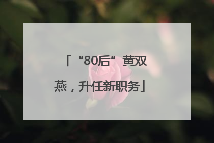 “80后”黄双燕，升任新职务