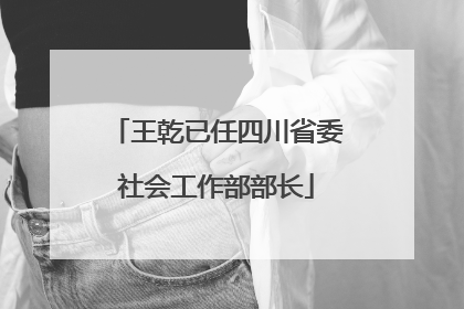 王乾已任四川省委社会工作部部长