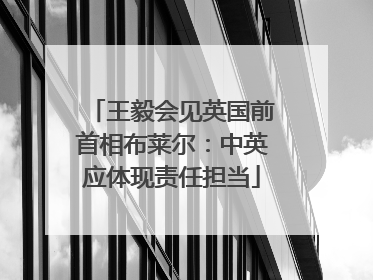 王毅会见英国前首相布莱尔：中英应体现责任担当