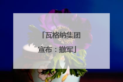 瓦格纳集团宣布：撤军