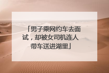 男子乘网约车去面试，却被女司机连人带车送进湖里