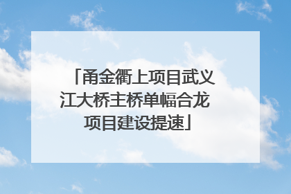 甬金衢上项目武义江大桥主桥单幅合龙 项目建设提速