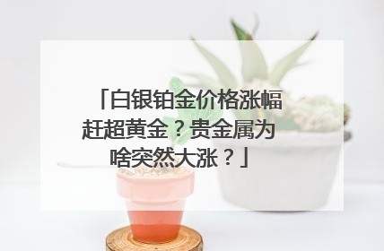 白银铂金价格涨幅赶超黄金？贵金属为啥突然大涨？