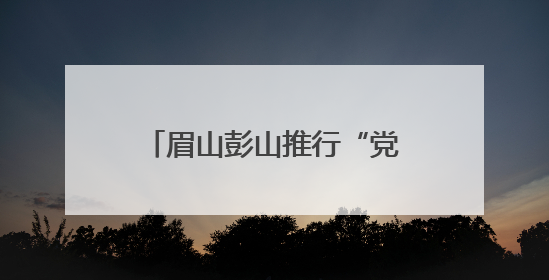 眉山彭山推行“党建+政务服务”模式 精准惠企便民