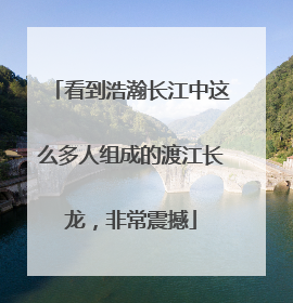 看到浩瀚长江中这么多人组成的渡江长龙，非常震撼