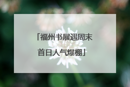 福州书展遇周末 首日人气爆棚