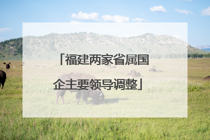 福建两家省属国企主要领导调整