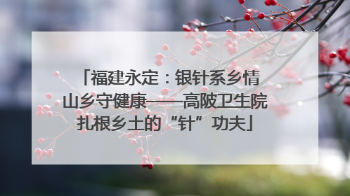 福建永定：银针系乡情 山乡守健康——高陂卫生院扎根乡土的“针”功夫