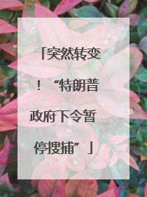 突然转变！“特朗普政府下令暂停搜捕”