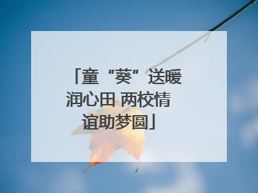 童“葵”送暖润心田 两校情谊助梦圆
