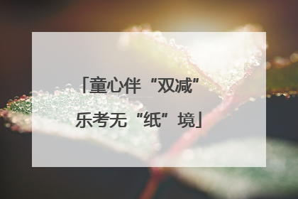 童心伴“双减” 乐考无“纸”境