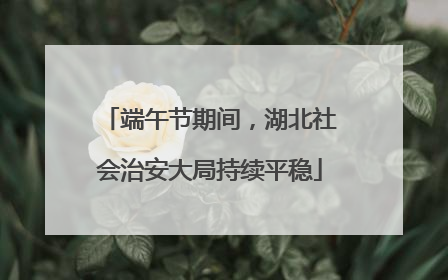 端午节期间，湖北社会治安大局持续平稳