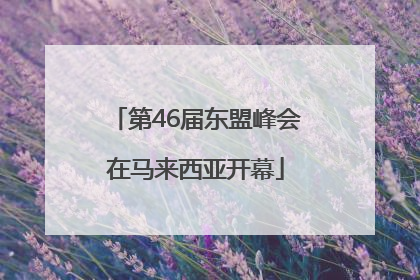 第46届东盟峰会在马来西亚开幕