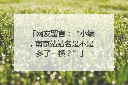 网友留言：“小编，南京站站名是不是多了一横？”