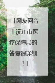 网友回音丨沅江市医疗保障局的答复很详细！