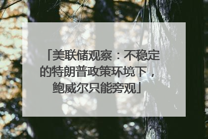 美联储观察：不稳定的特朗普政策环境下，鲍威尔只能旁观