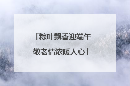 粽叶飘香迎端午 敬老情浓暖人心