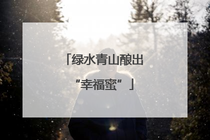 绿水青山酿出“幸福蜜”