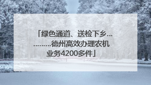 绿色通道、送检下乡…………德州高效办理农机业务4200多件