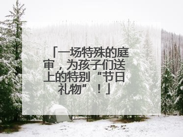 一场特殊的庭审，为孩子们送上的特别“节日礼物”！