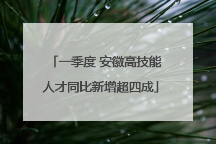 一季度 安徽高技能人才同比新增超四成