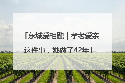 东城爱相融｜孝老爱亲这件事，她做了42年