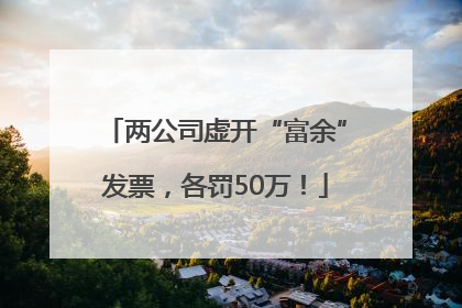 两公司虚开“富余”发票，各罚50万！