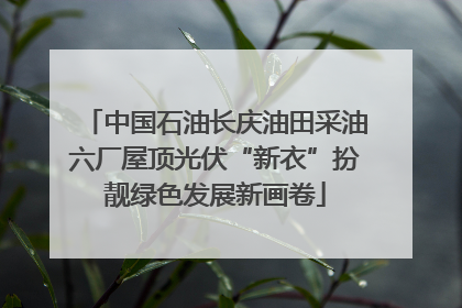 中国石油长庆油田采油六厂屋顶光伏“新衣”扮靓绿色发展新画卷