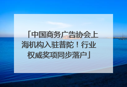中国商务广告协会上海机构入驻普陀！行业权威奖项同步落户