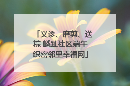 义诊、磨剪、送粽 麟趾社区端午织密邻里幸福网