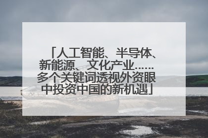 人工智能、半导体、新能源、文化产业……多个关键词透视外资眼中投资中国的新机遇