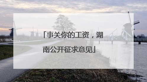 事关你的工资，湖南公开征求意见