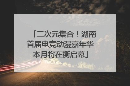 二次元集合！湖南首届电竞动漫嘉年华本月将在衡启幕