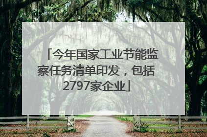 今年国家工业节能监察任务清单印发，包括2797家企业