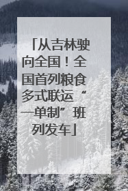 从吉林驶向全国！全国首列粮食多式联运“一单制”班列发车