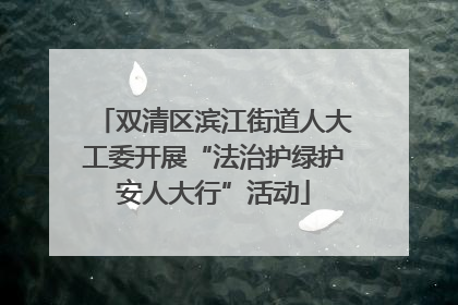 双清区滨江街道人大工委开展“法治护绿护安人大行”活动
