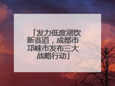 发力低度潮饮新赛道，成都市邛崃市发布三大战略行动