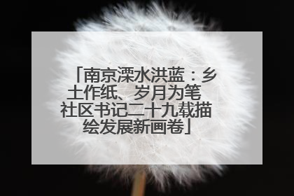 南京溧水洪蓝：乡土作纸、岁月为笔 社区书记二十九载描绘发展新画卷