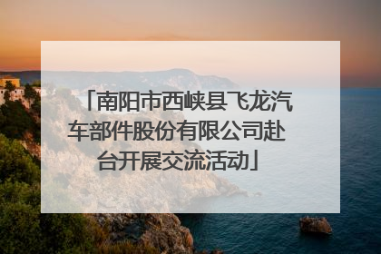 南阳市西峡县飞龙汽车部件股份有限公司赴台开展交流活动